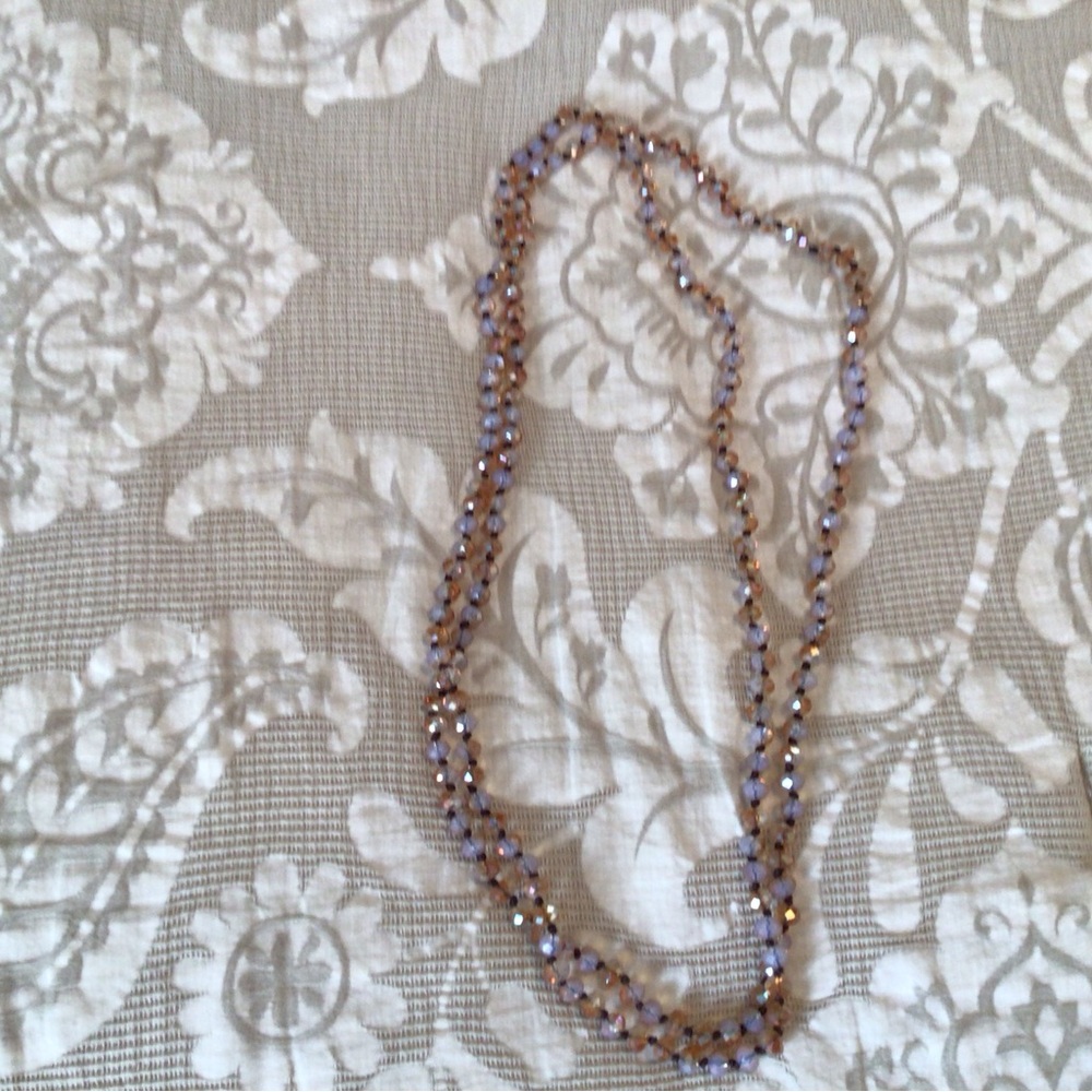 Delicate Lavender Crystal Bead Necklace - Women Jewelry
